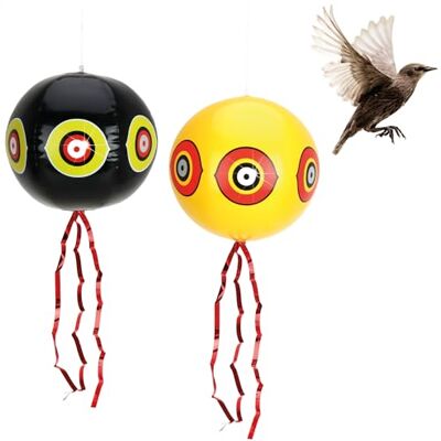 com-four ® 2X Globo Repelente de pájaros, espantapájaros para Colgar espantapájaros para estorninos cuervos grajillas y palomas com-four ® 2X Globo Repelente de pájaros, espantapájaros para Colgar espantapájaros para estorninos cuervos grajillas y palomas