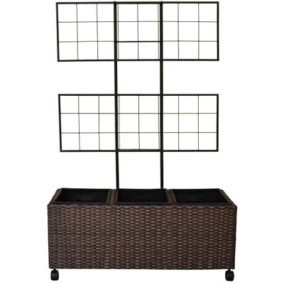 Dehner Lili Enrejado para Plantas (Resistente a Las heladas, Resistente a los Rayos UV, Resistente a la Intemperie, Aprox. 85 x 130 x 30 cm, Incluye Ruedas/3 macetas), Color marrón Dehner Lili Enrejado para Plantas (Resistente a Las heladas, Resistente a los Rayos UV, Resistente a la Intemperie, Aprox. 85 x 130 x 30 cm, Incluye Ruedas/3 macetas), Color marrón