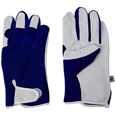 Jackson Guantes de jardinería con palma de cuero azules grandes de la colección de Kew Gardens Jackson Guantes de jardinería con palma de cuero azules grandes de la colección de Kew Gardens