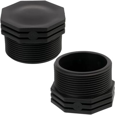 AERZETIX Juego 2 Tapones macho 2" para atornillar para manguera de riego sistema de goteo presión máx 10 bar en polietileno racor circuito tapa irrigación AERZETIX Juego 2 Tapones macho 2" para atornillar para manguera de riego sistema de goteo presión máx 10 bar en polietileno racor circuito tapa irrigación
