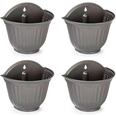 AC Pk de 4 metas de plástico para Pared, metero, Tiesto Colgar, Recipiente para Plantas, Flores, balcón, Porche, hogar, Fabricada en España (Antrita 26 x 29,5 x 19 cm) AC Pk de 4 metas de plástico para Pared, metero, Tiesto Colgar, Recipiente para Plantas, Flores, balcón, Porche, hogar, Fabricada en España (Antrita 26 x 29,5 x 19 cm)