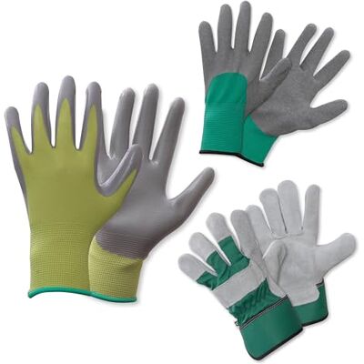 Jackson Colección Kew Gardens Pack trío de guantes de jardinería (3 pares pequeño): siembra y deshierbe, Garden Master y estilo rigger Jackson Colección Kew Gardens Pack trío de guantes de jardinería (3 pares pequeño): siembra y deshierbe, Garden Master y estilo rigger