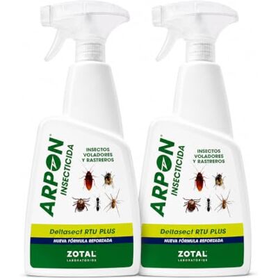 Zotal Spray Insecticida Moscas Garrapatas Pulgas – Control de Insectos Voladores y Rastreros Deltasec RTU Plus 750 ml Nueva Fórmula Reforzada ARPON (Pack 2 Unidades (1500 ml)) Zotal Spray Insecticida Moscas Garrapatas Pulgas – Control de Insectos Voladores y Rastreros Deltasec RTU Plus 750 ml Nueva Fórmula Reforzada ARPON (Pack 2 Unidades (1500 ml))