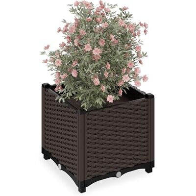 Relaxdays Huerto Urbano Efecto Ratán 38x40x40 cm - Jardinera Relaxdays Huerto Urbano Efecto Ratán 38x40x40 cm - Jardinera