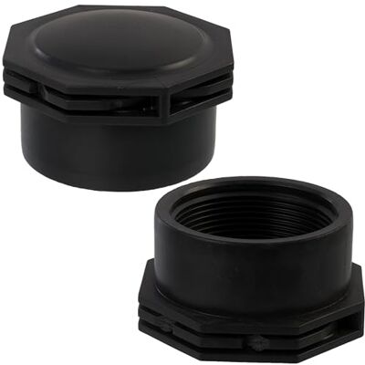 AERZETIX Juego de 2 Tapones Hembra 2" para Atornillar para Manguera de Riego Sistema de Goteo Presión Máxima 10 Bar en Polietileno Racor Circuito Tapa Irrigación AERZETIX Juego de 2 Tapones Hembra 2" para Atornillar para Manguera de Riego Sistema de Goteo Presión Máxima 10 Bar en Polietileno Racor Circuito Tapa Irrigación