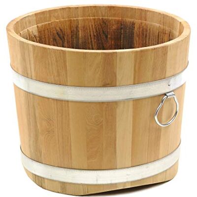 Dehner Macetero de Madera, diámetro de 35 cm, Altura 34 cm, Robinia, Color Natural Dehner Macetero de Madera, diámetro de 35 cm, Altura 34 cm, Robinia, Color Natural