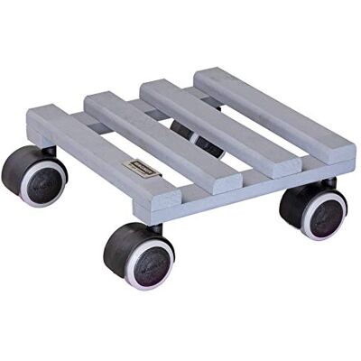 WAGNER Soporte con Ruedas para Plantas Creo 19 x 19 x 8 cm I Carro para Plantas de Interior IMadera Maciza Haya FSC®, Color Gris I Capacidad de Carga 50 kg I WAGNER Soporte con Ruedas para Plantas Creo 19 x 19 x 8 cm I Carro para Plantas de Interior IMadera Maciza Haya FSC®, Color Gris I Capacidad de Carga 50 kg I