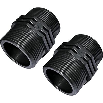 AERZETIX Juego de 2 Pezón Igual con Racor Roscado en Plástico Doble Rosca Macho/Macho 1 1/2"x1 1/2" PN 6 Bares Racores de Compresión Conexión para Atornillar AERZETIX Juego de 2 Pezón Igual con Racor Roscado en Plástico Doble Rosca Macho/Macho 1 1/2"x1 1/2" PN 6 Bares Racores de Compresión Conexión para Atornillar