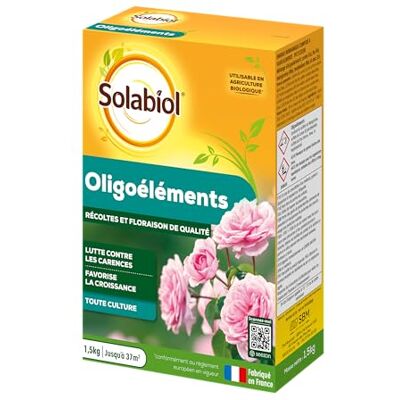 Solabiol SOLIG15G10 Oligo Elementos de 1,5 kg, fácil de usar, vitaminas de las plantas, para todos los cultivos, fabricado en Francia, se puede utilizar en agricultura biológica Solabiol SOLIG15G10 Oligo Elementos de 1,5 kg, fácil de usar, vitaminas de las plantas, para todos los cultivos, fabricado en Francia, se puede utilizar en agricultura biológica