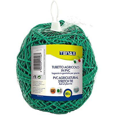 TENAX Tubo Agrícola para Plantas, Verde 500 g, Diámetro 3 mm, Longitud Aprox 80 m, Tubo Agrícola de PVC, Ataduras para Plantas TENAX Tubo Agrícola para Plantas, Verde 500 g, Diámetro 3 mm, Longitud Aprox 80 m, Tubo Agrícola de PVC, Ataduras para Plantas