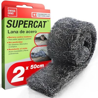 SWISSINNO Lana de Acero Anti roedores -antiratas y Ratones- – Malla roedores INOX Reutilizable para sellar Agujeros – Repelente de Ratas y plagas, contra Insectos – 2 Unidades SWISSINNO Lana de Acero Anti roedores -antiratas y Ratones- – Malla roedores INOX Reutilizable para sellar Agujeros – Repelente de Ratas y plagas, contra Insectos – 2 Unidades