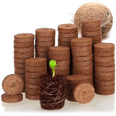 com-four ® 100x Pastillas hinchables de Coco, Apoyo al Cultivo de Semillas Discos de coco biodegradables Ayuda al cultivo de fibra de coco com-four ® 100x Pastillas hinchables de Coco, Apoyo al Cultivo de Semillas Discos de coco biodegradables Ayuda al cultivo de fibra de coco