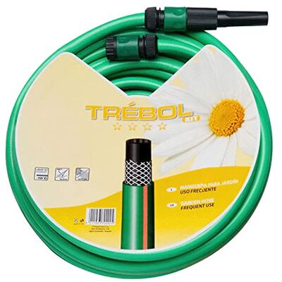 SATURNIA Manguera Verde Trebol Trenzado 15 mm. 5/8"" Rollo 25 metros Con Accesorios SATURNIA Manguera Verde Trebol Trenzado 15 mm. 5/8"" Rollo 25 metros Con Accesorios