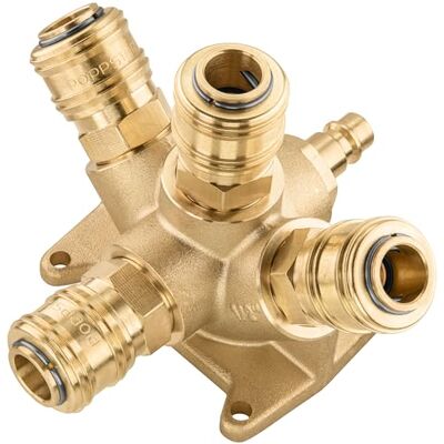 POPPSTAR Distribuidor de aire comprimido 4 vías para montaje en pared (4x conexiones rápidas / 1x enchufe DN 7,2 G 1/2") POPPSTAR Distribuidor de aire comprimido 4 vías para montaje en pared (4x conexiones rápidas / 1x enchufe DN 7,2 G 1/2")
