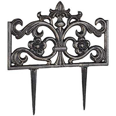 Relaxdays Reja Jardín Decorativa, Hierro Fundido, Negro Desgastado, 37 x 36 x 2 cm Relaxdays Reja Jardín Decorativa, Hierro Fundido, Negro Desgastado, 37 x 36 x 2 cm