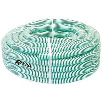 Ribimex Manguera de aspiración de PVC 25 m Ø 25, blanco y verde Ribimex Manguera de aspiración de PVC 25 m Ø 25, blanco y verde