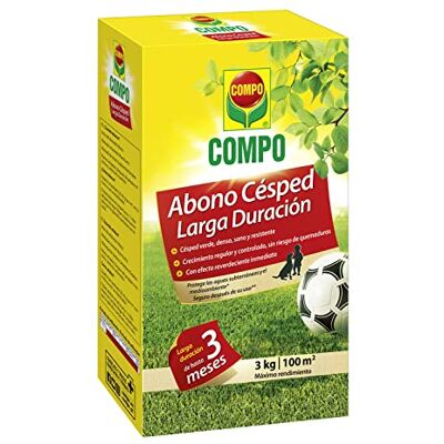 Compo Abono Césped Grandes Jardines, Larga duración de hasta 3 meses, 3Kg Compo Abono Césped Grandes Jardines, Larga duración de hasta 3 meses, 3Kg