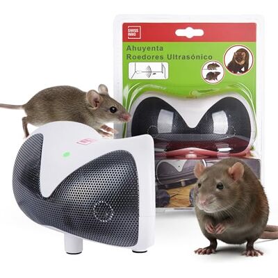 SWISSINNO Repelente Ultrasónico de Roedores 30 m² Ahuyentador Electrónico de Ratones Ratas y Martas para Interiores Repelente Ultrasónico con Doble Altavoz Funciona por Enchufe SWISSINNO Repelente Ultrasónico de Roedores 30 m² Ahuyentador Electrónico de Ratones Ratas y Martas para Interiores Repelente Ultrasónico con Doble Altavoz Funciona por Enchufe