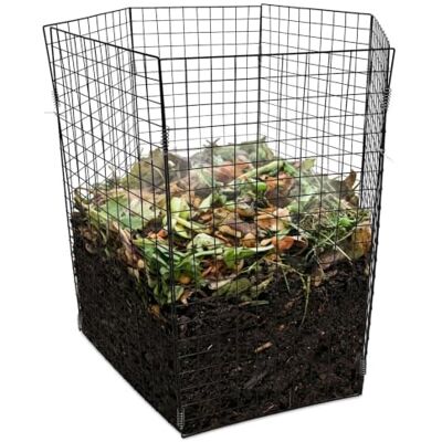 Relaxdays Compostador de Metal para jardín, Paneles 100 x 50 cm, Hexagonal de Malla, Negro Relaxdays Compostador de Metal para jardín, Paneles 100 x 50 cm, Hexagonal de Malla, Negro