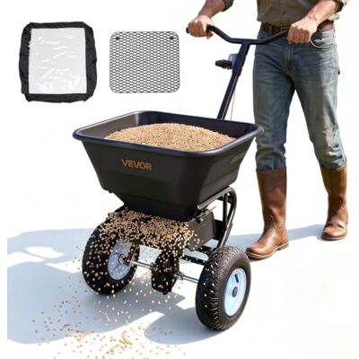 VEVOR Esparcidor de Empuje Manual Capacidad de 45,2 kg, Esparcidor de Compost con Rejilla de Tolva y Ruedas, Ancho de Esparcimiento de 0 a 3 m para Semillas y Fertilizantes, para Jardín, Césped VEVOR Esparcidor de Empuje Manual Capacidad de 45,2 kg, Esparcidor de Compost con Rejilla de Tolva y Ruedas, Ancho de Esparcimiento de 0 a 3 m para Semillas y Fertilizantes, para Jardín, Césped