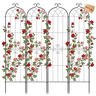 VEVOR Enrejado Metálico para Jardín, 220 x 52,5 cm, Celosías de Jardín, Set de 4 Piezas, Soporte para Plantas Trepadoras, con Estacas, Diseño Elegante, Acero al Carbono, para Verduras Flores, Negro VEVOR Enrejado Metálico para Jardín, 220 x 52,5 cm, Celosías de Jardín, Set de 4 Piezas, Soporte para Plantas Trepadoras, con Estacas, Diseño Elegante, Acero al Carbono, para Verduras Flores, Negro
