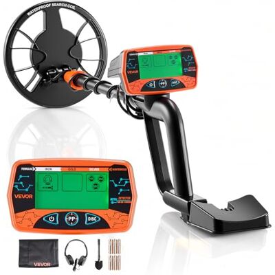VEVOR Detector de Metales 203,2 mm Pantalla de Detección Bobina de Búsqueda de 203,2 mm Impermeable IP68 Detector para Metales para Adultos 3 Modos con Auriculares para Exploración de Monedas, Oro VEVOR Detector de Metales 203,2 mm Pantalla de Detección Bobina de Búsqueda de 203,2 mm Impermeable IP68 Detector para Metales para Adultos 3 Modos con Auriculares para Exploración de Monedas, Oro