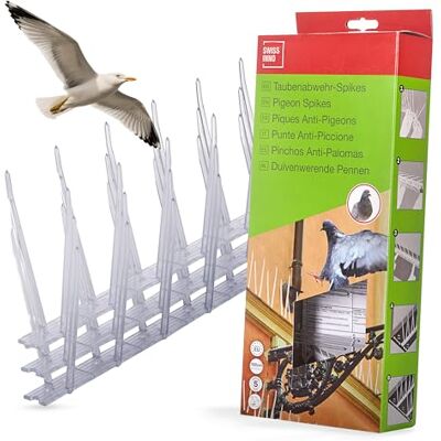 SWISSINNO Set de Púas Anti-Palomas Incluye 3 Tramos de 33cm de Púas de Policarbonato, Protección Eficaz para Balcones, Ventanas y Cornisas, Fácil de Instalar y Resistente al Clima SWISSINNO Set de Púas Anti-Palomas Incluye 3 Tramos de 33cm de Púas de Policarbonato, Protección Eficaz para Balcones, Ventanas y Cornisas, Fácil de Instalar y Resistente al Clima