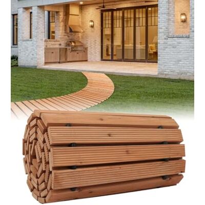 VEVOR Camino de Jardín de Madera 2,43 m x 43,18 cm, Camino de Jardín Curvado Antideslizante, Pasarela de Cedro Desplegable con Césped de Conexión de Cuerda de Alambre para Jardín, Fiesta de Bodas VEVOR Camino de Jardín de Madera 2,43 m x 43,18 cm, Camino de Jardín Curvado Antideslizante, Pasarela de Cedro Desplegable con Césped de Conexión de Cuerda de Alambre para Jardín, Fiesta de Bodas