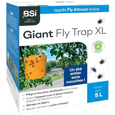BSI Moscas – Trampa + Atractivo – Gran Formato, 5 L, – Giant Fly Trap – Marca BSI Moscas – Trampa + Atractivo – Gran Formato, 5 L, – Giant Fly Trap – Marca