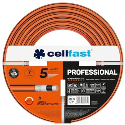 Cellfast Tubo Acqua Giardino 5 Strati Professional 1/2" 30 m Tubo da Giardino e Cantiere con Intreccio Incrociato Resistente ai Raggi UV, Alghe e Torsione Irrigazione del Giardino Cellfast Tubo Acqua Giardino 5 Strati Professional 1/2" 30 m Tubo da Giardino e Cantiere con Intreccio Incrociato Resistente ai Raggi UV, Alghe e Torsione Irrigazione del Giardino