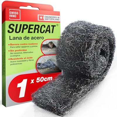 SWISSINNO Lana de Acero Anti roedores -antiratas y Ratones- – Malla roedores INOX Reutilizable para sellar Agujeros – Repelente de Ratas y plagas, contra Insectos – 1 Unidades SWISSINNO Lana de Acero Anti roedores -antiratas y Ratones- – Malla roedores INOX Reutilizable para sellar Agujeros – Repelente de Ratas y plagas, contra Insectos – 1 Unidades