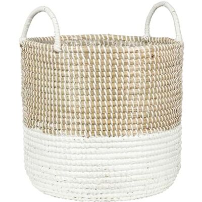 SCHEURICH Macetero con asas de algas marinas, color blanco natural, 27 cm de diámetro, 23,5 cm de alto, 13,1 l de vol. SCHEURICH Macetero con asas de algas marinas, color blanco natural, 27 cm de diámetro, 23,5 cm de alto, 13,1 l de vol.