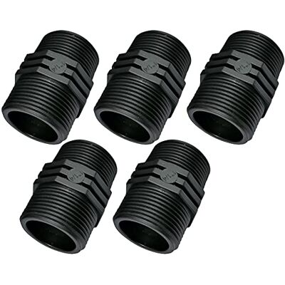 AERZETIX Juego de 5 Pezón Igual con Racor Roscado en Plástico Doble Rosca Macho/Macho 1 1/4"x1 1/4" PN 10 Bares Racores de Compresión para Atornillar AERZETIX Juego de 5 Pezón Igual con Racor Roscado en Plástico Doble Rosca Macho/Macho 1 1/4"x1 1/4" PN 10 Bares Racores de Compresión para Atornillar