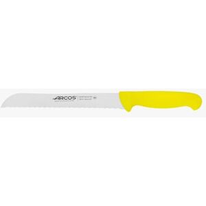 Arcos Serie 2900 Cuchillo Panero Hoja Serrada de Acero Inoxidable NITRUM de 200 mm Mango inyectado en Polipropileno Color amarillo Arcos Serie 2900 Cuchillo Panero Hoja Serrada de Acero Inoxidable NITRUM de 200 mm Mango inyectado en Polipropileno Color amarillo