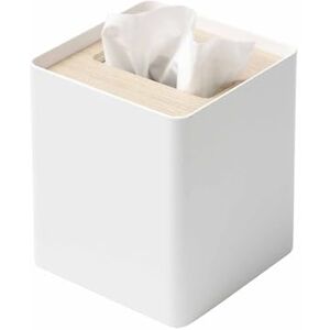 YAMAZAKI 5180 RIN Tissue Case Square, White, Steel/Wood, 13 x 13 x 15.5 cm YAMAZAKI 5180 RIN Tissue Case Square, White, Steel/Wood, 13 x 13 x 15.5 cm