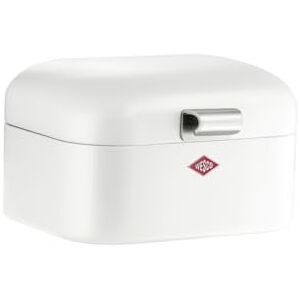 WESCO Panera Mini Grandy en color blanco, chapa de acero pulverizada, orificios de ventilación y mango estable WESCO Panera Mini Grandy en color blanco, chapa de acero pulverizada, orificios de ventilación y mango estable