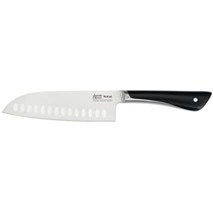 Tefal Jamie Oliver by K26715 Cuchillo Santoku (16,5 cm, alto rendimiento de corte, diseño distintivo, cuchillas resistentes y duraderas, acero inoxidable), color negro Tefal Jamie Oliver by K26715 Cuchillo Santoku (16,5 cm, alto rendimiento de corte, diseño distintivo, cuchillas resistentes y duraderas, acero inoxidable), color negro