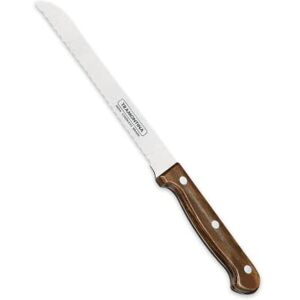 Tramontina LANDHAUS Cuchillo de cocina, acero inoxidable, mango de madera FSC, apto para lavavajillas (cuchillo de pan), color marrón Tramontina LANDHAUS Cuchillo de cocina, acero inoxidable, mango de madera FSC, apto para lavavajillas (cuchillo de pan), color marrón