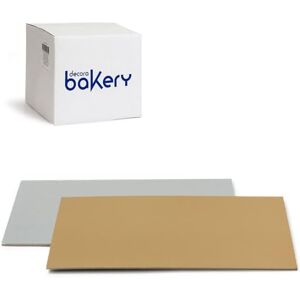 Decora , Juego de 100 platos de pastel de 30 x 20 x 1 mm de altura, color dorado y plateado, de cartón, revestidos con película impermeable, ideal para presentar y servir dulces Decora , Juego de 100 platos de pastel de 30 x 20 x 1 mm de altura, color dorado y plateado, de cartón, revestidos con película impermeable, ideal para presentar y servir dulces