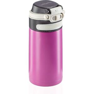 Leifheit Vaso térmico Flip (350 ml) con tapón de rosca, taza hermética con bloqueo adicional contra fugas, termo portátil, uso con una mano, morado Leifheit Vaso térmico Flip (350 ml) con tapón de rosca, taza hermética con bloqueo adicional contra fugas, termo portátil, uso con una mano, morado