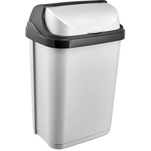 keeeper Cubo de Basura con Tapa Deslizante, 10 l, Rasmus, Plateado keeeper Cubo de Basura con Tapa Deslizante, 10 l, Rasmus, Plateado