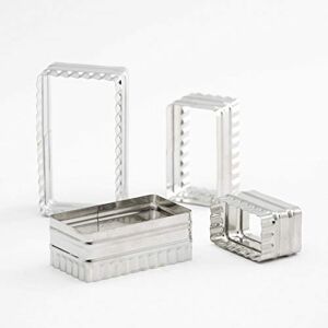 Thermohauser Juego de cortadores de Galletas (Acero Inoxidable), Rectangular, Borde Ondulado, 6,4 x 3,7 – 11,4 x 6,7 cm, empaquetado en Lata de Almacenamiento de Chapa, Plata Thermohauser Juego de cortadores de Galletas (Acero Inoxidable), Rectangular, Borde Ondulado, 6,4 x 3,7 – 11,4 x 6,7 cm, empaquetado en Lata de Almacenamiento de Chapa, Plata