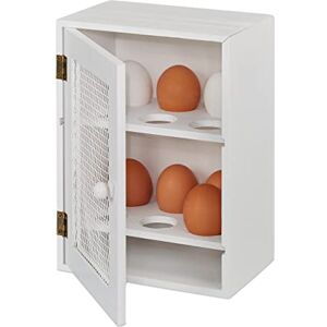 Relaxdays Huevera Rústica, Armario 12 Huevos, Huevero Cocina, Bandeja, 1 Ud., Madera y Metal, 25 x 18 x 12 cm, Blanco Relaxdays Huevera Rústica, Armario 12 Huevos, Huevero Cocina, Bandeja, 1 Ud., Madera y Metal, 25 x 18 x 12 cm, Blanco