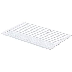 YAMAZAKI Tower Escurridor Plegable, Blanco, Acero/Silicona, Minimalista, 42 x 26 x 0.8 cm YAMAZAKI Tower Escurridor Plegable, Blanco, Acero/Silicona, Minimalista, 42 x 26 x 0.8 cm