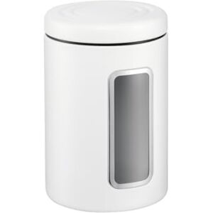 WESCO Tarro Classic Line en color blanco mate, chapa de acero pulverizada, 2 litros de volumen, ventana de acrílico WESCO Tarro Classic Line en color blanco mate, chapa de acero pulverizada, 2 litros de volumen, ventana de acrílico