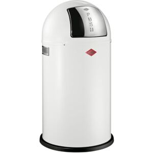 WESCO Pushboy Cubo de basura en color blanco, chapa de acero con recubrimiento en polvo, 50 litros de volumen, gran tapa de acero inoxidable, recipiente interior extraíble WESCO Pushboy Cubo de basura en color blanco, chapa de acero con recubrimiento en polvo, 50 litros de volumen, gran tapa de acero inoxidable, recipiente interior extraíble