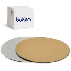 Decora , Juego de 100 platos de pastel de 30 x 1 mm de diámetro, color dorado y plateado, de cartón, revestidos con película impermeable, ideal para presentar y servir postres Decora , Juego de 100 platos de pastel de 30 x 1 mm de diámetro, color dorado y plateado, de cartón, revestidos con película impermeable, ideal para presentar y servir postres