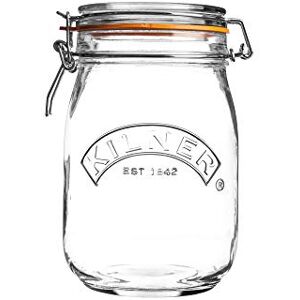 Kilner Frasco Redondo Vidrio con Horquilla, Transparente, para 0,35 l Jarra Superior, Pinza Redonda (Round Clip Top Jar) 1 L Transparente Kilner Frasco Redondo Vidrio con Horquilla, Transparente, para 0,35 l Jarra Superior, Pinza Redonda (Round Clip Top Jar) 1 L Transparente