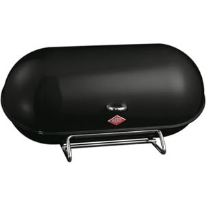 WESCO Panera Breadboy con tapa giratoria sin traqueteo en color negro, chapa de acero pulverizada, orificios de ventilación y mango estable WESCO Panera Breadboy con tapa giratoria sin traqueteo en color negro, chapa de acero pulverizada, orificios de ventilación y mango estable