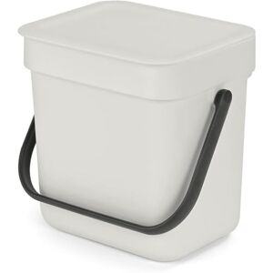 Brabantia Sort & Go 3L Cubo de basura (gris claro), cubo basura reciclaje con asa y tapa extraíble con posición abierta, papelera cocina práctica con diseño compacto, fácil de limpiar Brabantia Sort & Go 3L Cubo de basura (gris claro), cubo basura reciclaje con asa y tapa extraíble con posición abierta, papelera cocina práctica con diseño compacto, fácil de limpiar